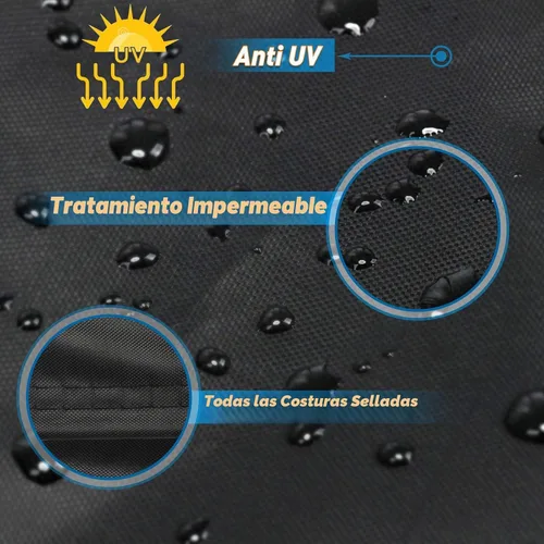 Vista 3 de JESTOP: Fundas para muebles de patio, cubierta rectangular impermeable de 96 pulgadas para mesa al aire libre, tela Oxford resistente 600D, cubierta