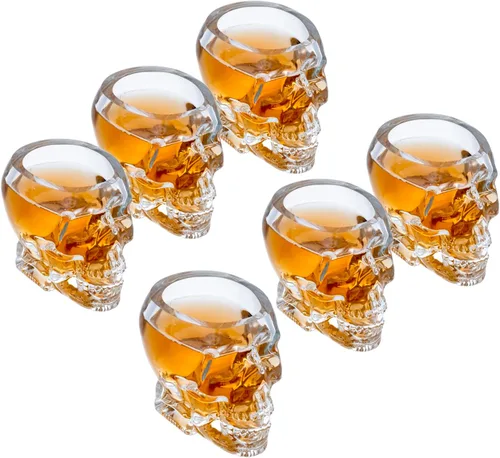 Vista 7 de Juego de servicio de vasos de chupito MyGift Incluye 12 vasos de chupito cuadrados y bandeja de servidor ranurada de madera marrón quemada Slotted
