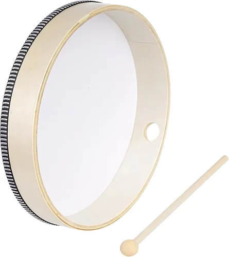 Vista 5 de Nydotd 3 piezas de tambor de mano de percusión de madera con barra de tambor de 12 pulgadas, 10 pulgadas, 8 pulgadas, instrumentos de percusión