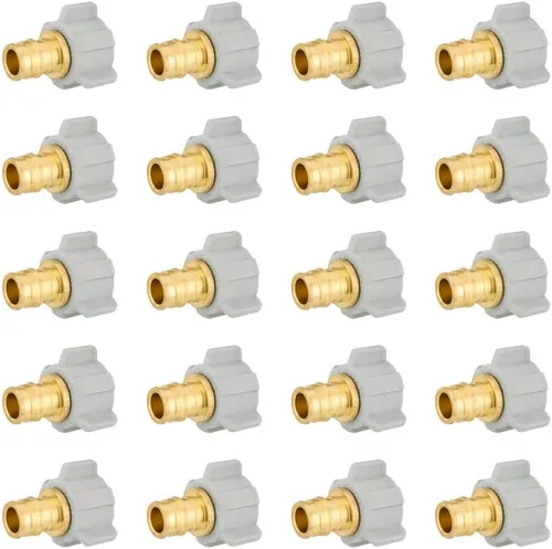Vista 8 de 2 piezas EFIELD Pex-A Expansión 1/2" X 1/2" Hembra NPT Codo Giratorio Colocaciones de latón de flujo completo, ASTM F1960