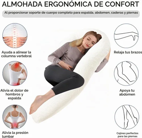 Vista 5 de SCHNAUZER HOME Almohada corporal para adultos – Inserto de almohada suave y larga para dormir – Espuma viscoelástica triturada y funda extraíble