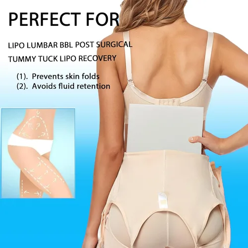 Vista 6 de Paquete de 3 almohadillas de espuma Lipo para uso postoperatorio para uso con cirugía posliposucción, aplanamiento de compresión abdominal