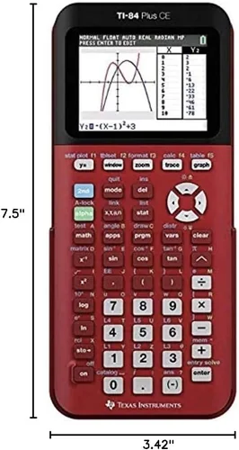 Vista 2 de Texas Instruments Calculadora gráfica de color TI-84 Plus CE, rojo radical
