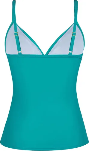 Vista 3 de Firpearl Parte superior tankini para mujer, parte superior de traje de baño fruncido con control de abdomen