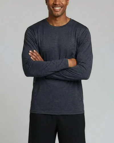 Vista 64 de Real Essentials Paquete de 4 unidades: camiseta de manga larga para hombre Dry Fit, disipa la humedad, protección solar FPU 50+ contra rayos