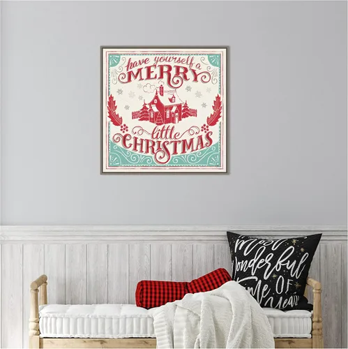 Vista 6 de Amanti Art Lienzo enmarcado para pared, diseño de Merry Little Christmas V, de Janelle Penner (22 pulgadas de ancho x 22 pulgadas de alto), marco