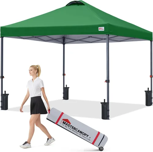 Vista 20 de MASTERCANOPY Tienda de campaña desplegable duradera de 8 x 8 con bolsa Blanco