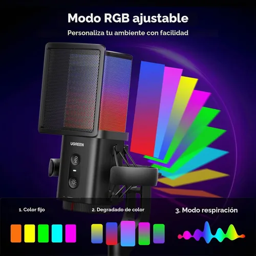 Vista 2 de UGREEN Micrófono USB para juegos para transmisión, chat, micrófono