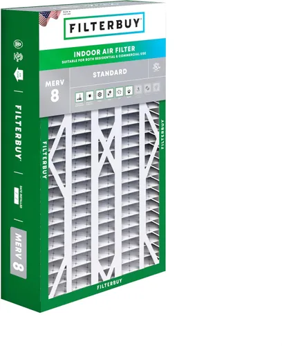 Vista 27 de Filterbuy Filtro de aire 10x17x2 MERV 8 Essential Dust & Allergy Defense (paquete de 1), filtros exteriores plisados electrostáticos para sistema