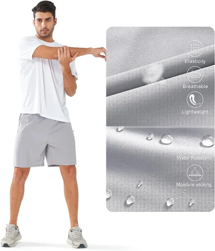 Vista 5 de NORTHYARD Pantalones cortos deportivos para correr para hombre, de secado rápido, ligeros, deportivos, gimnasio, baloncesto, 7 pulgadas, 9 pulgadas