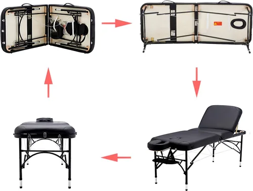 Vista 7 de Artechworks Mesa de masaje plegable portátil ligera de 28 pulgadas de ancho, 3 pulgadas, para salón facial, spa, cama de tatuaje con patas