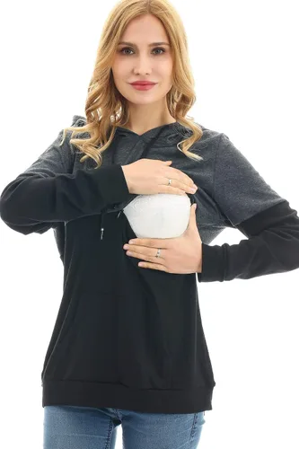 Vista 5 de Bearsland Sudadera de lactancia materna con capucha y bolsillos para mujer