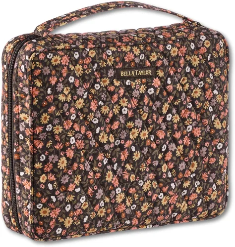 Vista 7 de Bella Taylor Funda acolchada para la Biblia para mujer, estuche grande de estudio para la Biblia, diseño de retazos de rosa camafeo For 7 x 10