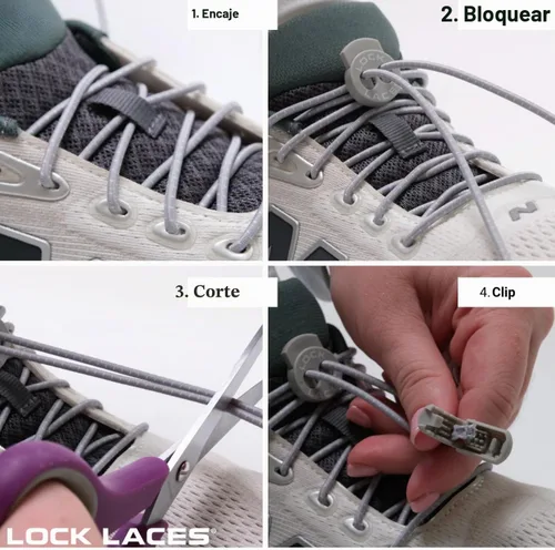 Vista 3 de Lock Laces (agujetas de zapatos de elástico para no atar)