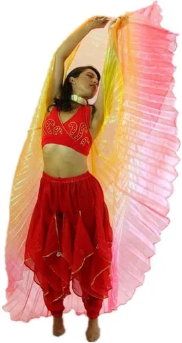 Vista 3 de Danzcue Alas de adoración de 360 grados Isis Dorado-naranja-rojo
