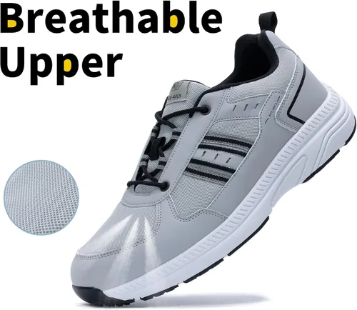 Vista 4 de ZF ZEFUHER Zapatos deportivos para caminar para hombre, con soporte de arco ancho, ligeros, para fascitis plantar, para pies más anchos