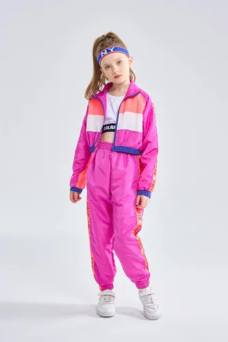 Vista 8 de Conjunto de ropa de baile para niñas, disfraz moderno de equipo de jazz de hip hop, conjuntos de ropa de baile para niñas