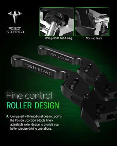 Vista 3 de POISON SCORPION Palancas de embrague de freno de motocicleta negro rueda ajustable H1-522 compatible con XG500 XG750 Street 500 750