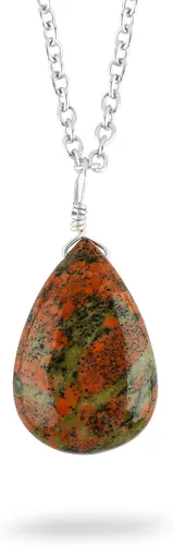 Vista 10 de Collar con colgante de piedras preciosas naturales, cristales curativos, delicadas piedras de lágrima, joyería bohemia hecha a mano, piedra