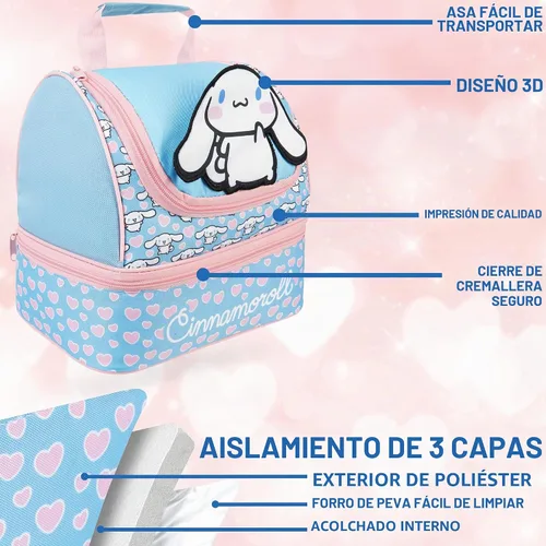 Vista 5 de Get Trend Cinnamoroll Girls 3D Insulated Lunch Bag for School, Picnic Multi Cinnamoroll