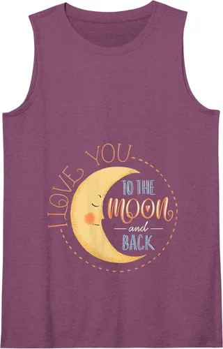 Vista 11 de Camiseta con texto en inglés "I Love You To the Moon And Back Tank Top Negro