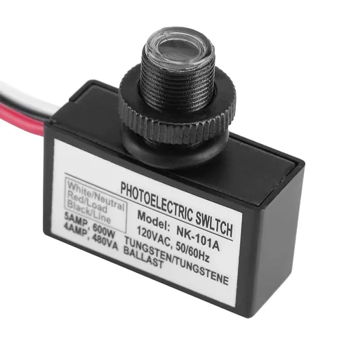 Vista 9 de Interruptor fotoeléctrico, 120VAC Sensor de luz Control automático encendido apagado interruptor fotoeléctrico para accesorios de iluminación