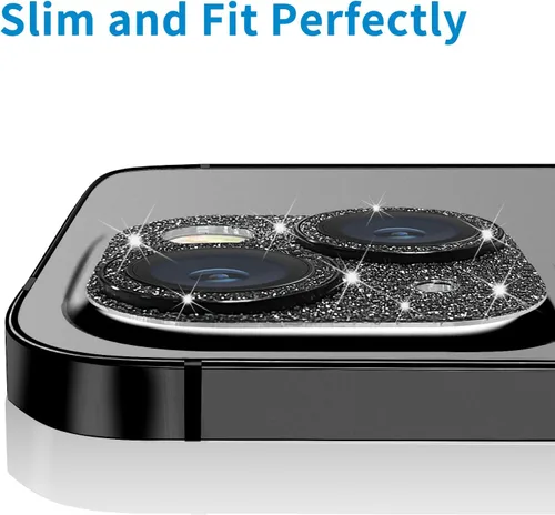 Vista 5 de Protector de lente de cámara para iPhone 13 Mini y iPhone 13, cubierta de lente brillante con diamantes de imitación 3D con diamantes de imitación
