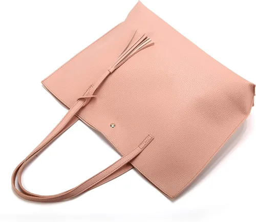 Vista 6 de Nodykka - Bolso con asas para hombro para mujer, de cuero sintético, con borla