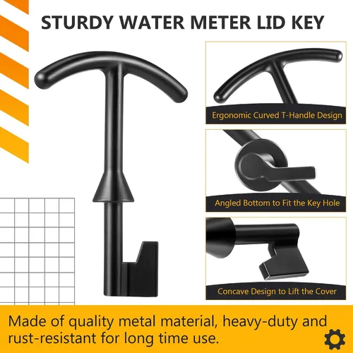 Vista 4 de Llave de la caja del medidor de agua de 5.5", compatible con la llave de la cubierta del medidor de agua M07001