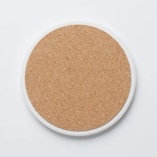 Vista 5 de Posavasos de cerámica absorbente con parte trasera de corcho, diseñado por artistas, posavasos circulares individuales de 4 pulgadas, protege