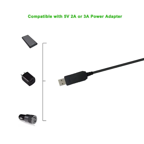 Vista 4 de Cable de carga USB de repuesto para Alexa Echo Dot 3ª generación, Dot 5ª generación, cargador Dot de 4ª generación, (no para Echo 4.ª generación)