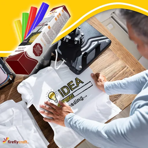 Vista 21 de Firefly Craft - Lámina de vinilo 3D de transferencia de calor, vinilo HTV grueso de 3 dimensiones, para planchar para usar con Cricut y Silhouette