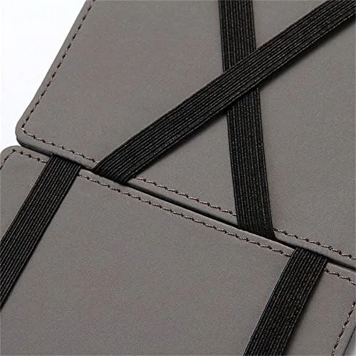 Vista 4 de CoKate - Billeteras mágicas para hombre, billetera de cuero delgada para hombre, bolsillo frontal, tarjetero con clip para dinero (gris), Gris