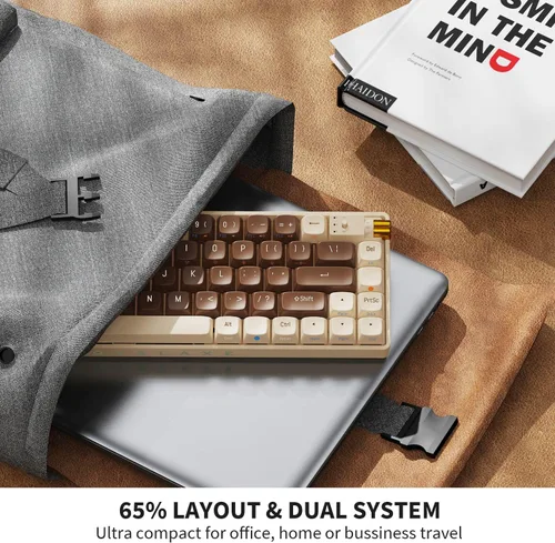 Vista 5 de ROYALAXE X ProtoArc - Teclado mecánico inalámbrico 60%, con cable intercambiable en calienteBluetooth 5.02.4G, con retroiluminación RGB para Windows
