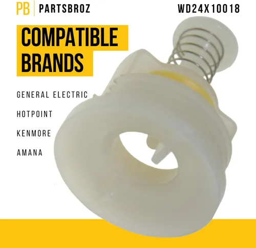 Vista 2 de PartsBroz WD24X10018 - Conjunto de pistón y tuerca, compatible con lavavajillas General Electric Kenmore Hotpoint Amana, reemplaza a AP2617344
