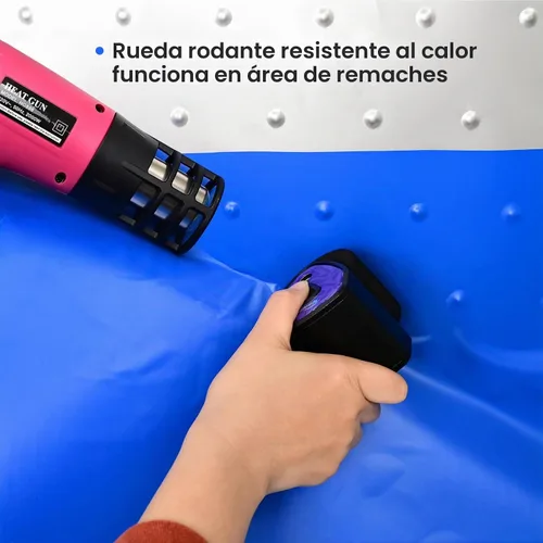 Vista 5 de NEWISHTOOL Herramienta de aplicación de vinilo resistente al calor, rodillo de costura de esponja con mango de aleación de aluminio con espuma