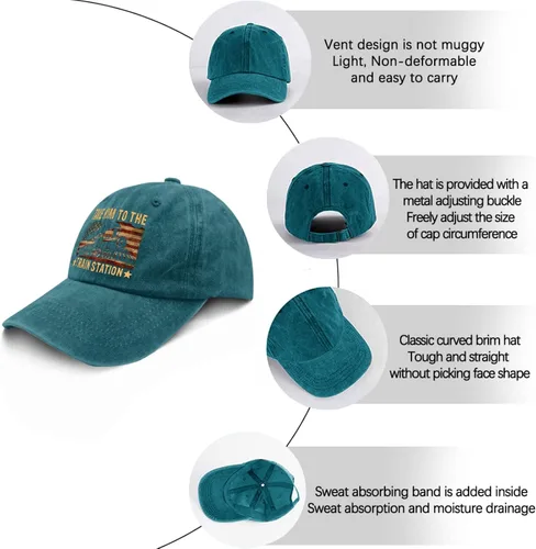 Vista 6 de Dad Hats Take Him to The Train Station Dad Hats, Vintage Hat for Men