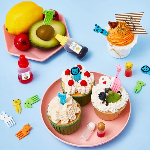 Vista 5 de Contenedor de 26 piezas de lonchera Bento para salsa de soja, 5 mini botellas de plástico para condimentos, lindos accesorios de almuerzo para niños