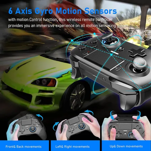 Vista 7 de Controlador inalámbrico Pro para PS4PS4 SlimPS4 Pro compatible con PC vapor Android e iOS MAC con botones traseros turbo vibración joystick de juego