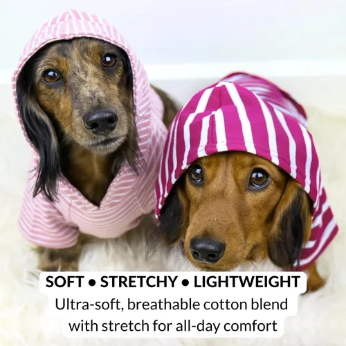 Vista 2 de Sudadera con capucha para perro – Cálido, ligero, suave y elástico para perro con capucha, agujero para arnés y cintura elástica – Sudadera