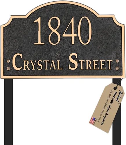 Vista 10 de Placa de dirección personalizada MONTADA EN CÉSPED - Letrero personalizado de número de casa, placa de dirección, números de dirección de casa