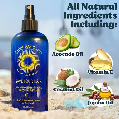 Vista 7 de Solar Recover All Natural Hair Leave-In Conditioner and Detangler Spray (paquete de 2) - Hidratante e hidratante para cabello dañado por el sol