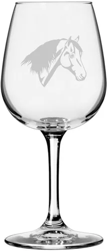 Vista 41 de Abaco Barb Body Horse - Copa de vino grabada multiusos (12.75 onzas) Unique Gifts for Horse Lovers, Personalized Wine Glasses, All-Purpose
