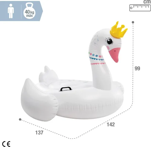 Vista 4 de Intex Majestic Swan Ride-On, tamaño inflado: 4.7 ft x 4.5 ft x 39.0 in (57562NP)