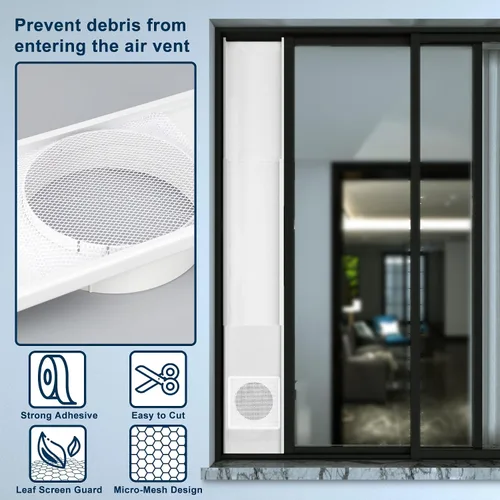Vista 5 de Kit de sellado de ventana de CA portátil, protector de pantalla de malla, ajuste universal para la mayoría de placas de sellado de ventana