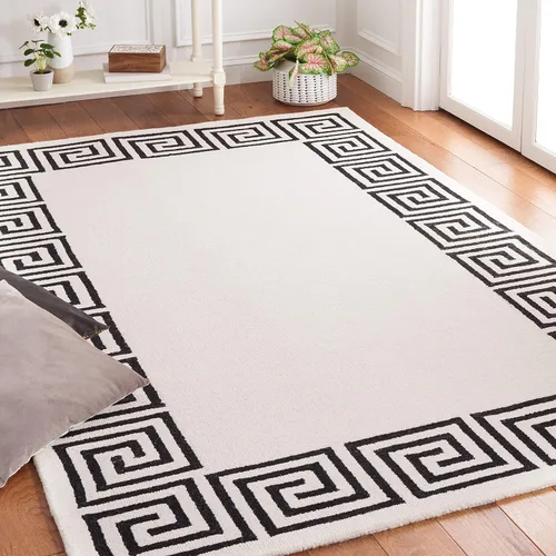 Vista 16 de SAFAVIEH Natura Collection - Alfombra de pasillo, 2 pies 3 pulgadas x 8 pies, color marfil y negro, hecha a mano de lana rústica con borlas, ideal