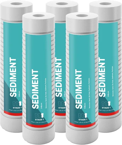 Vista 12 de NU Aqua Reemplazo de filtro de sedimentos de ósmosis inversa – Cartucho universal de sistema de filtración de agua RO de 10 pulgadas de 5 micras – 1