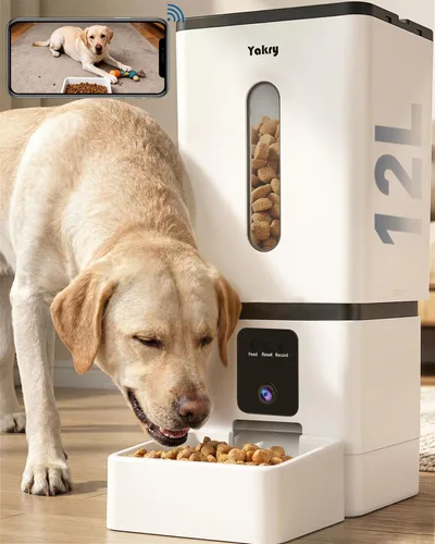 Vista 10 de Comedero automático para perros con cámara WiFi: 33 tazas, control de aplicación 5G, configuración fácil, dispensador de comida para gatos