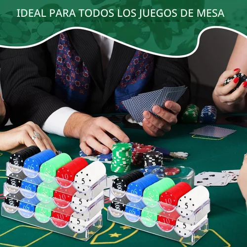 Vista 6 de Yulejo 10/15/20 Pack Poker Chip Trays Acrylic Poker Chip Rack