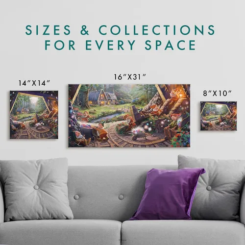 Vista 6 de Thomas Kinkade Studios Snow White and the Seven Dwarfs - Lienzo envuelto en galería (8 x 10 pulgadas)